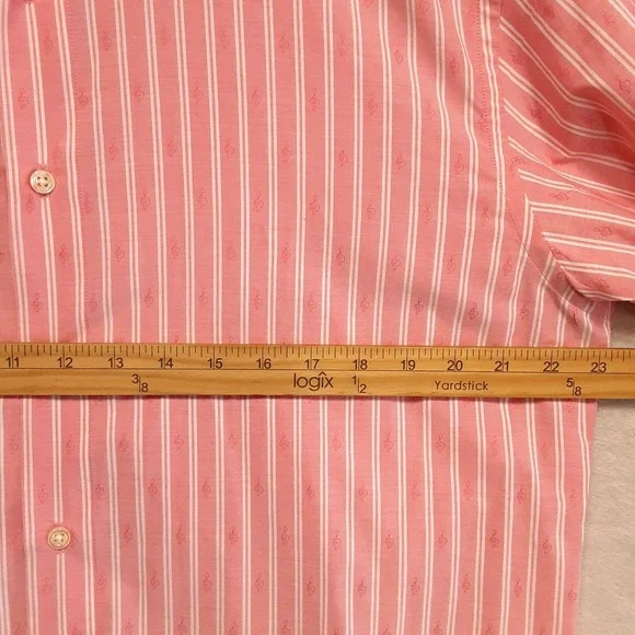Robert Graham Men's Pink Striped Long Sleeve Button Up Shirt Sz.XL/Musical Note - Picture 11 of 13